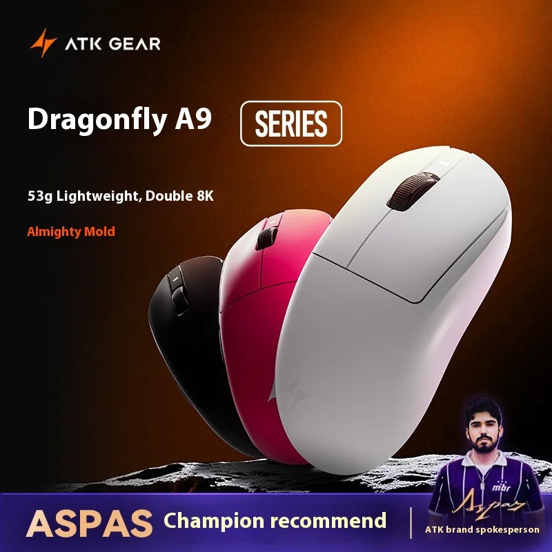 ATK Dragonfly A9 Ultra Gaming Mouse Lightweight Wireless 8k Support Ergonomics Star Flash Link Light Micro Motion boys' Gift