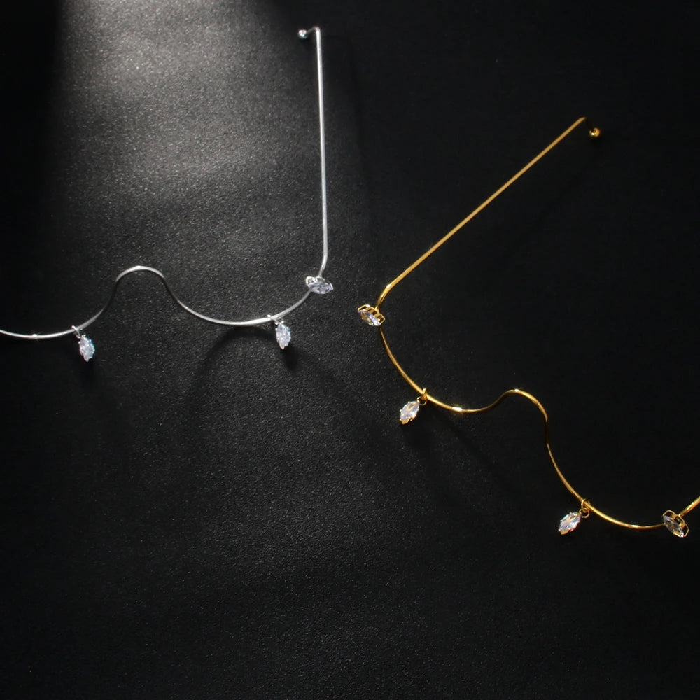 Stonefans Crystal Geometeic Eyeglasses Frame Pendant Water Drop Party Charm Lady Rhinestone Y2k Face Jewelry No Lens Nightclub