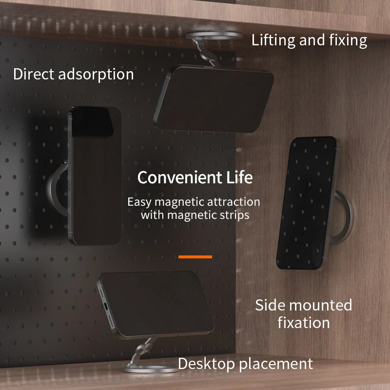 For Double-Sided Magnetic Phone Ring Holder for MagSafe Kickstand Magnet Grip for iPhone 16 15 14 For Huawei Xiaomi Stand Holder