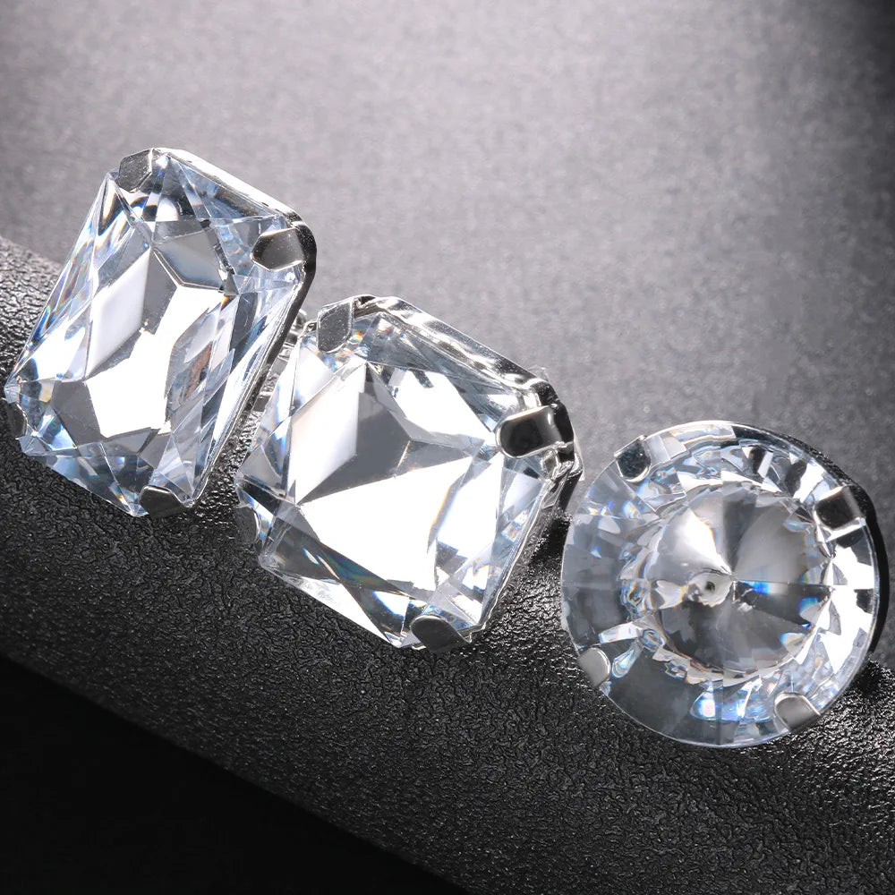 Stonefans 7Pcs Geometeric Open Rings Set Women Finger Accessories Fashion Design Handmade Crystal Rings Jewelry Cocktail Party