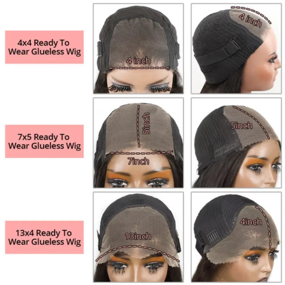 4x4 Short Bob Lace Front Glueless Human Hair Wigs Transparent Lace Closure Plucked Pre Cut 180% Density Short Bob Wigs For Women