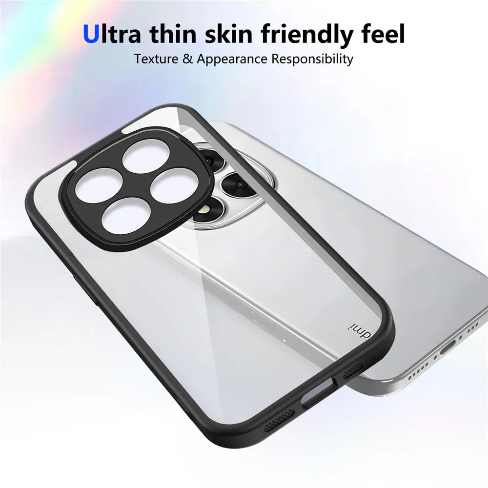 Redmi Note14Pro 5G Armor Shockproof Phone Case For Xiaomi Redmi Note 14 14Pro 13 14ProPlus Pro+ Matte Acrylic Clear Hard Cover