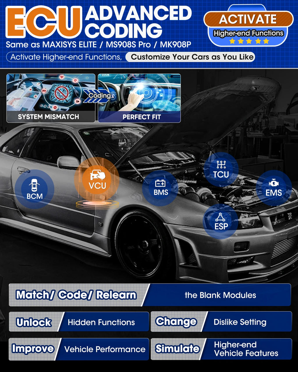 Autel MaxiCOM MK906S PRO MK906PRO Auto Diagnostic Scanner Release Diagnostic Tool OBD2 ECU Coding Diagnostic Tools PK MS906BT