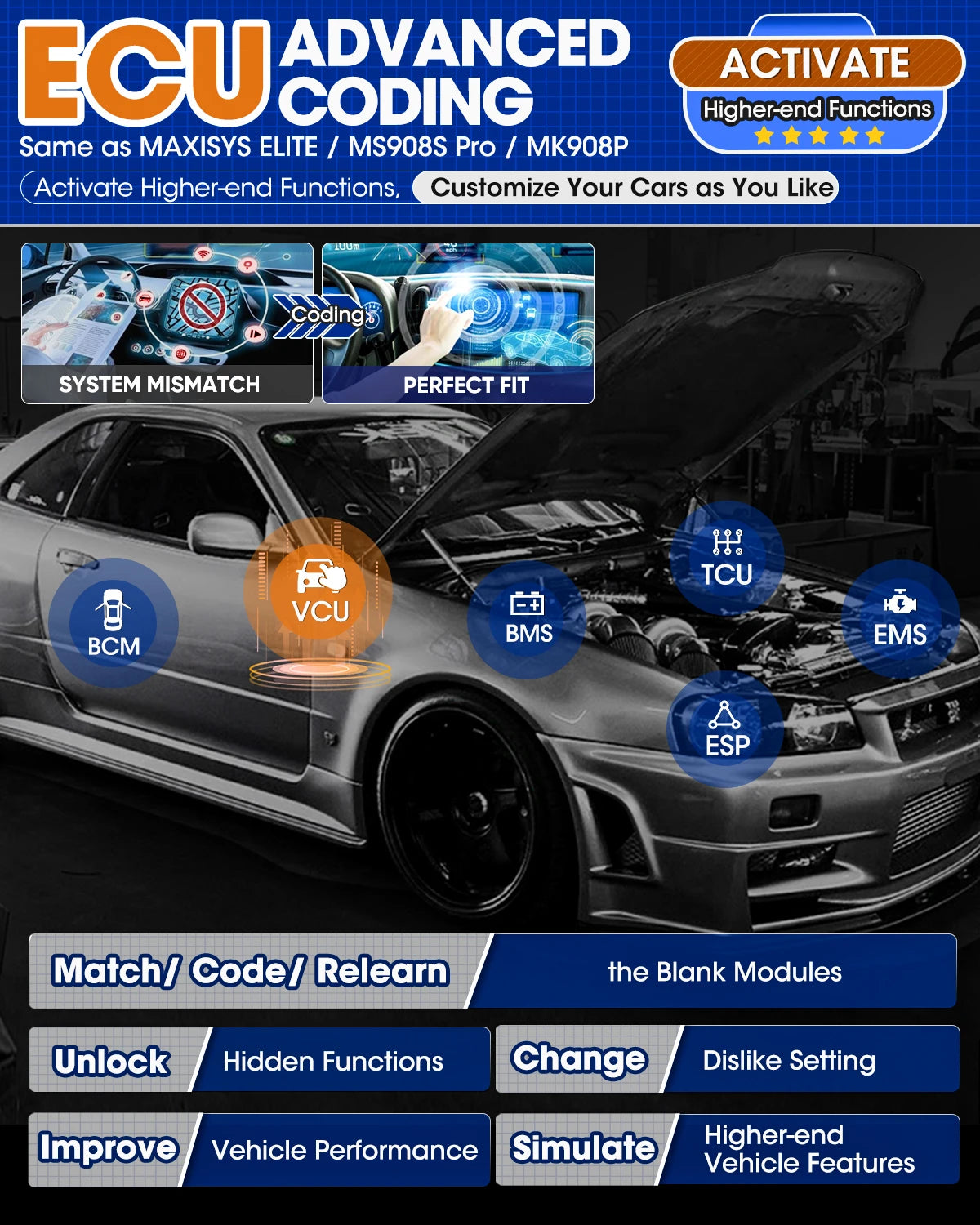 Autel MaxiCOM MK906S PRO MK906PRO Auto Diagnostic Scanner Release Diagnostic Tool OBD2 ECU Coding Diagnostic Tools PK MS906BT