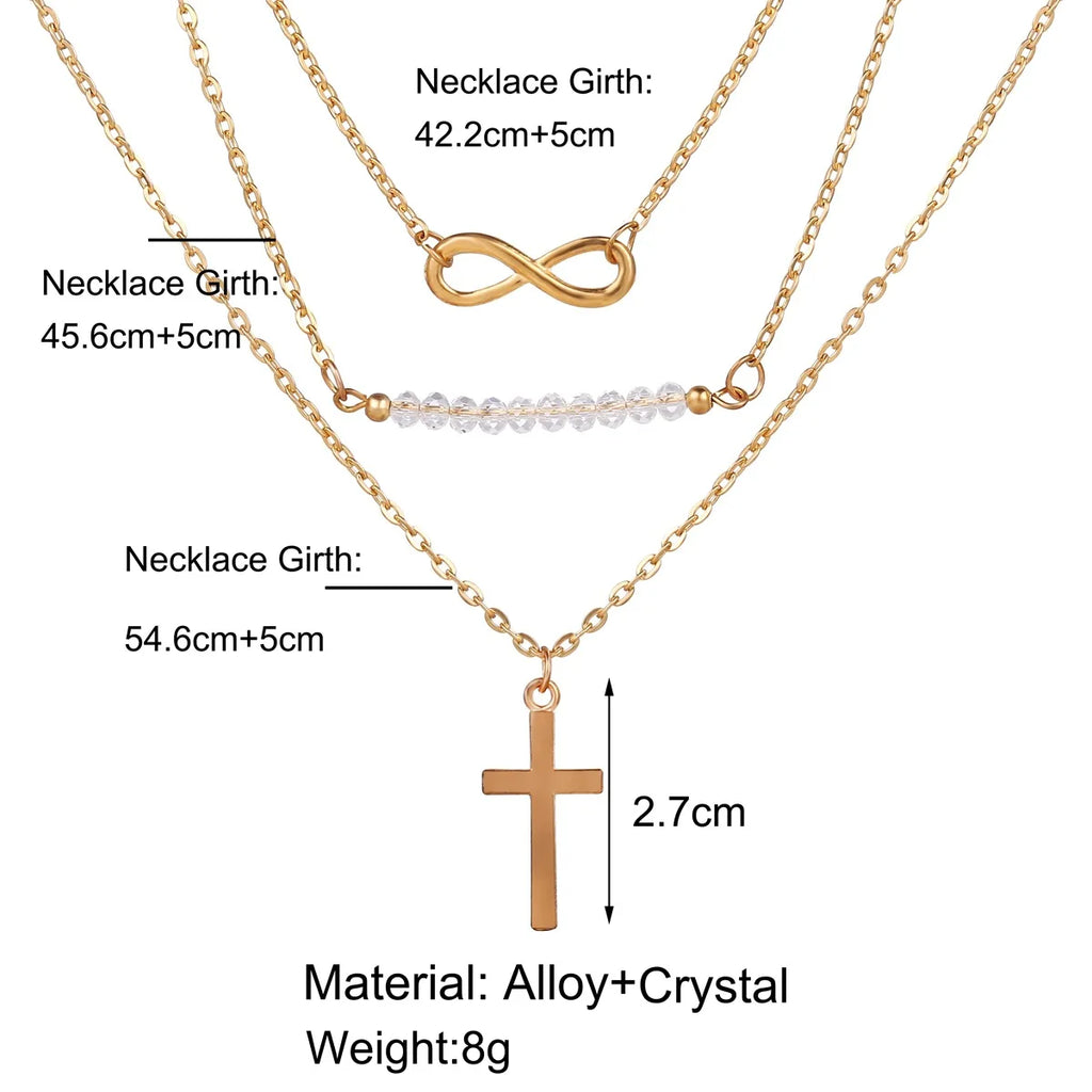 Gothic Big Zircon Cross Necklace Unisex Y2K Irregular Goth Large Cross Pendant Necklaces  for Men Women Couple Necklace Jewelry