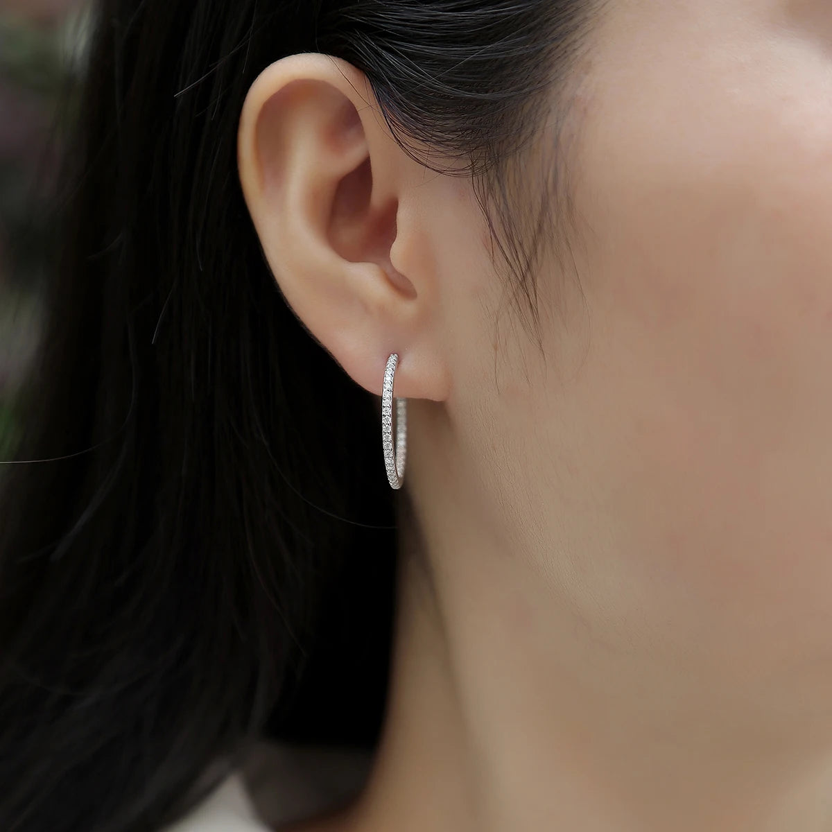 1pair Moissanite Earrings Hoop Style 925 Sterling Silver 18K Gold Plated Elegant Jewelry for Women Comes with GRA Certificate