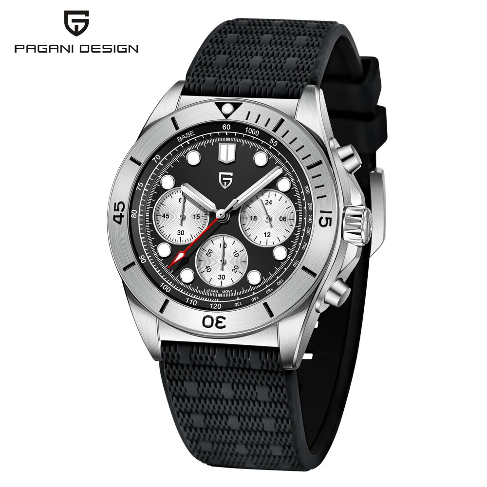 PAGANI DESIGN Chronograph Quartz Watch For Men Stainless steel Diving Wristwatch men Luxury Sapphire glass 2023 New Mens Watches