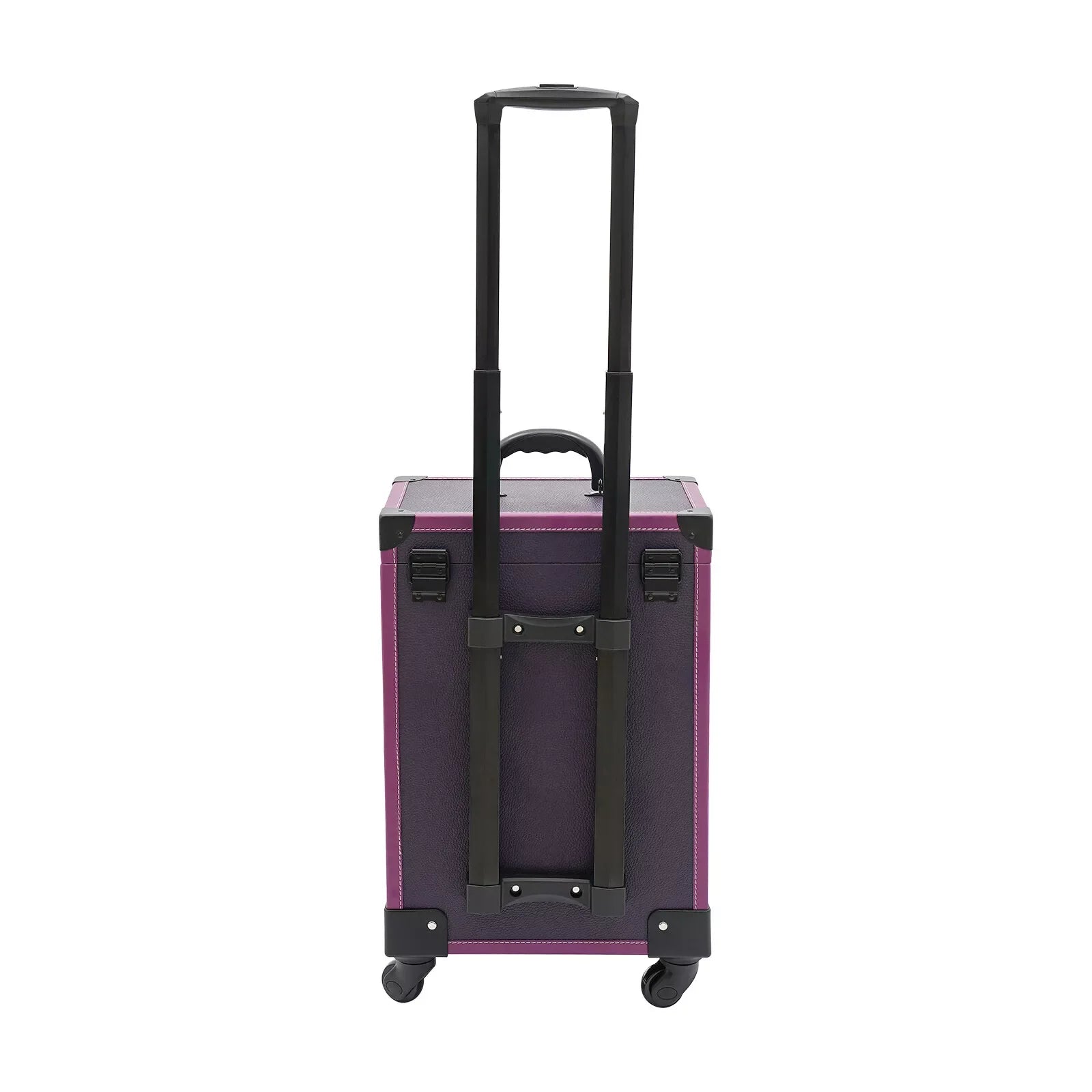 Rolling Makeup Case Cosmetic Case Trolley Make Up Suitcase with Wheels Purple