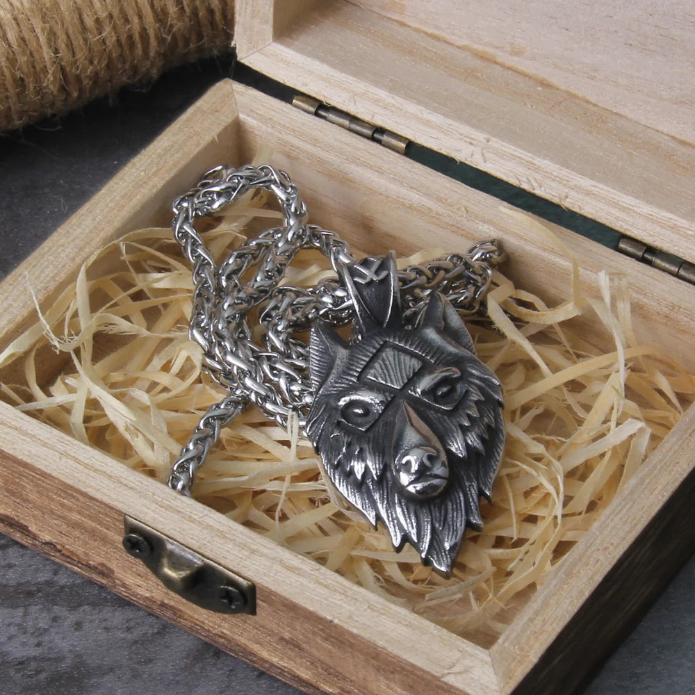 Stainless Steel Necklaces Wolf Head Animal Hip Hop Pendants Men's Chain Choker Sweater Necklace For Women Jewelry Party Gifts