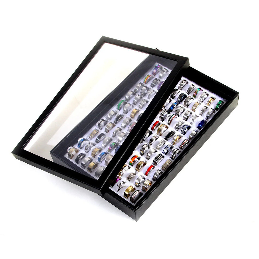 100pcs/Lots New Fashion Mix Style Stainless Steel Finger Rings Men Women Stainless steel Rings Fashion Jewelry Party Gift Rings