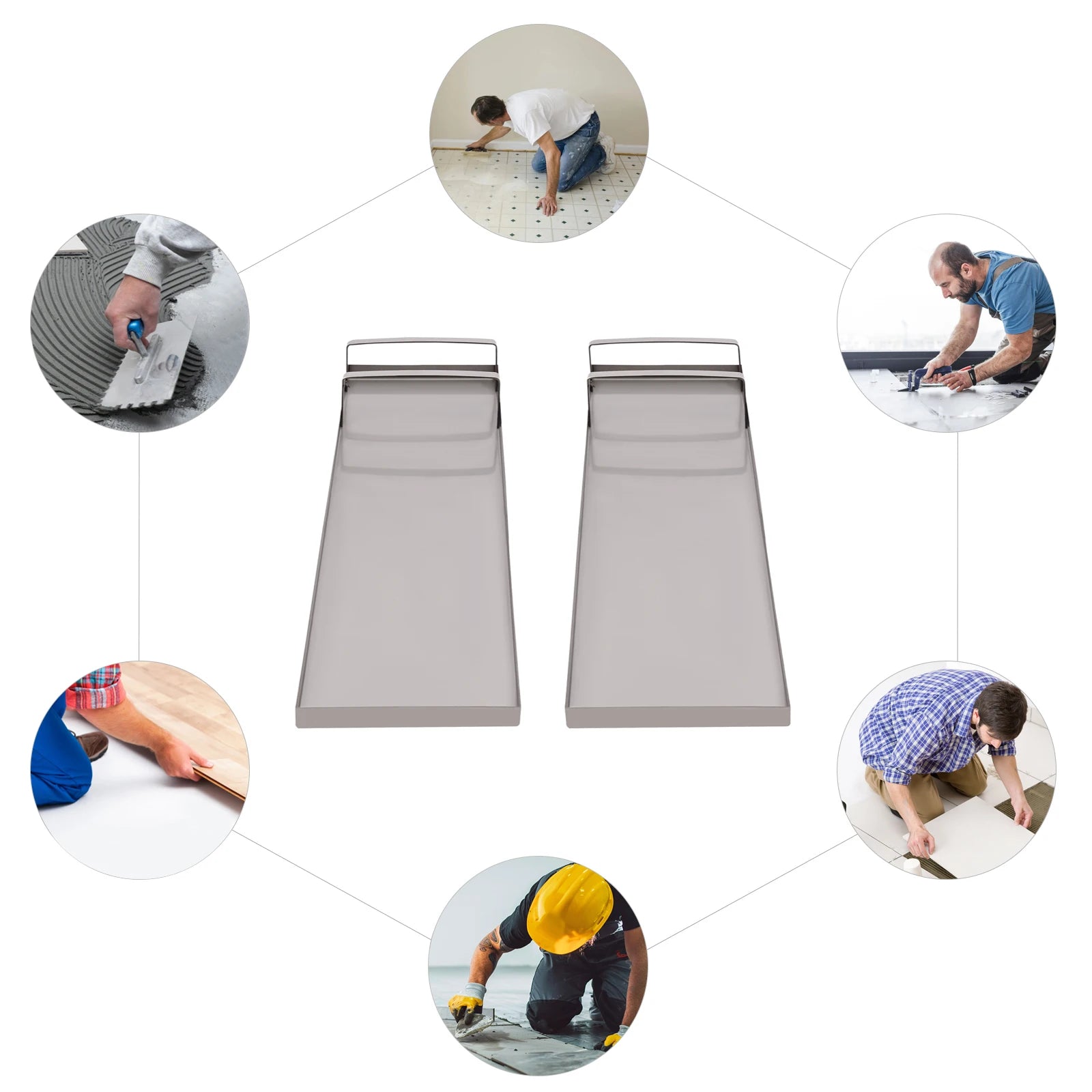 Stainless Steel Kneedboards Construction Cement Knee Board Pair Kneeler Board Work Tools for Finishing Concrete