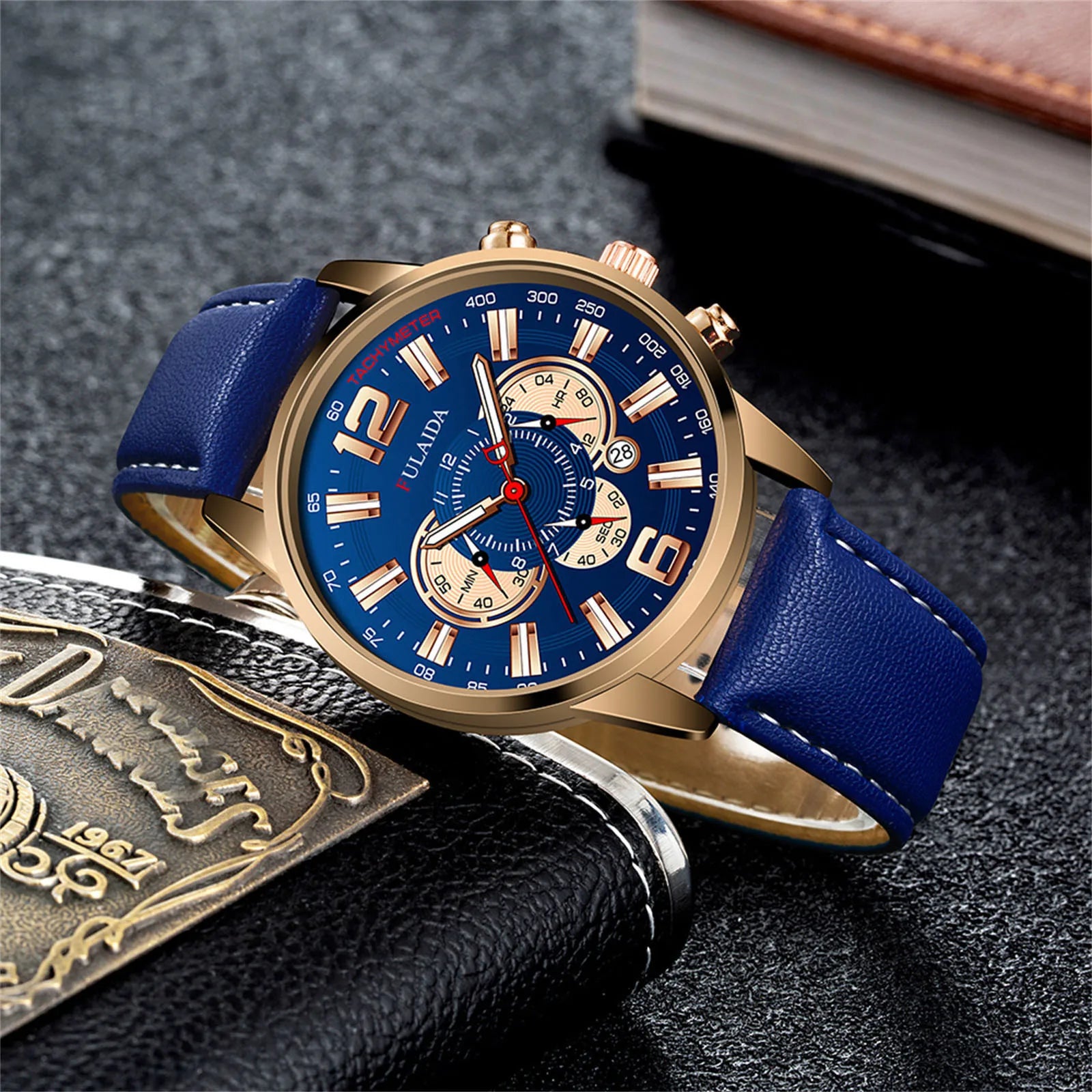 Luxury Business Watch Fashion Sport Men'S Stainless Steel Case Belt Band Automatic Quartz Analog Wrist Watch Orologi Uomo