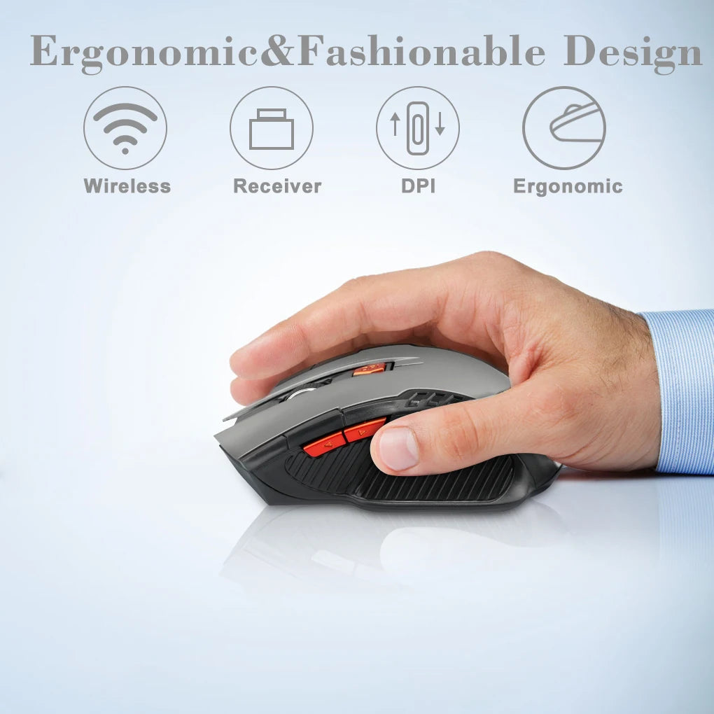 2.4G Wireless Mouse 1600DPI Optical Mouse Gamer for Computer 6 Buttons Wireless Mice with USB Receiver for PC Laptop Accessories