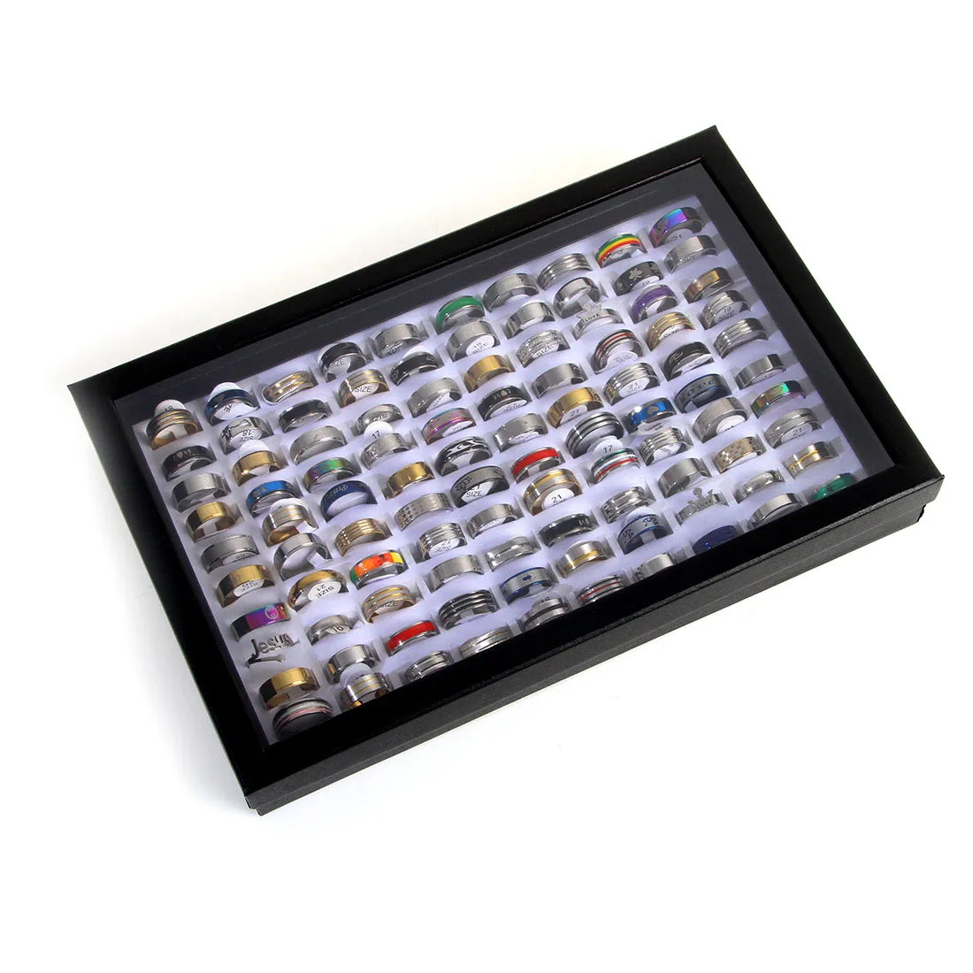 100pcs/Lots New Fashion Mix Style Stainless Steel Finger Rings Men Women Stainless steel Rings Fashion Jewelry Party Gift Rings