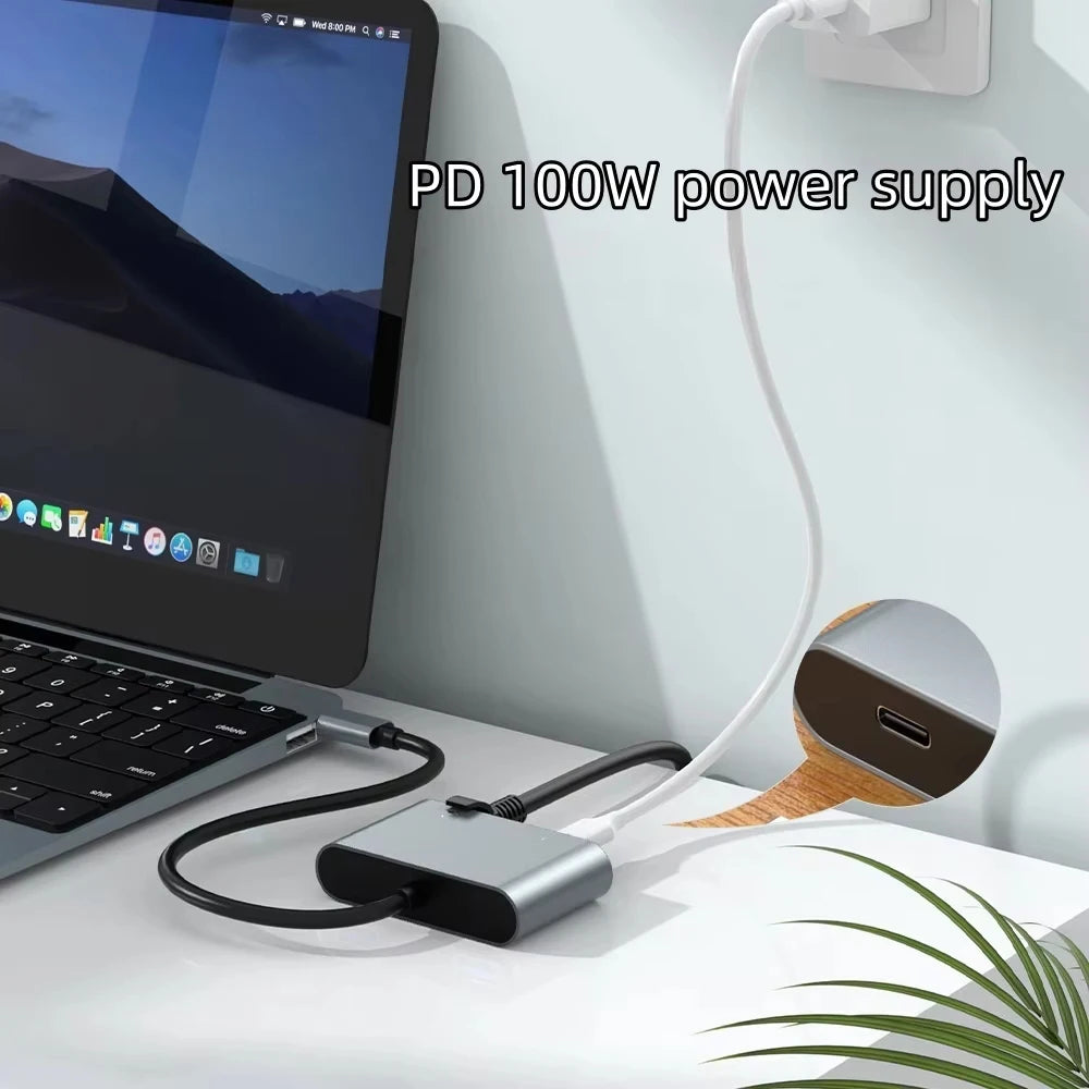 USB C HUB Type C to 2.5G Ethernet Adapter with PD100W Port USB 3.2 to 2.5Gbps Gigabit Network Card for Macbook Pro Laptop