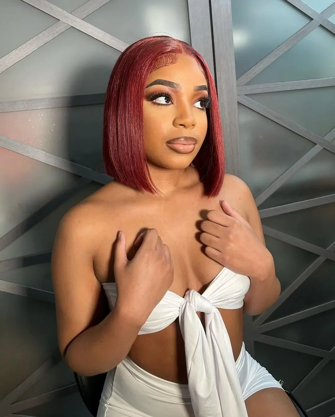 7x5 Glueless Wig Human Hair 99J Burgundy 13x4 Bob Straight Pre Plucked Human Hair Wigs Transparent Pre Cut Bob Wig Human Hair