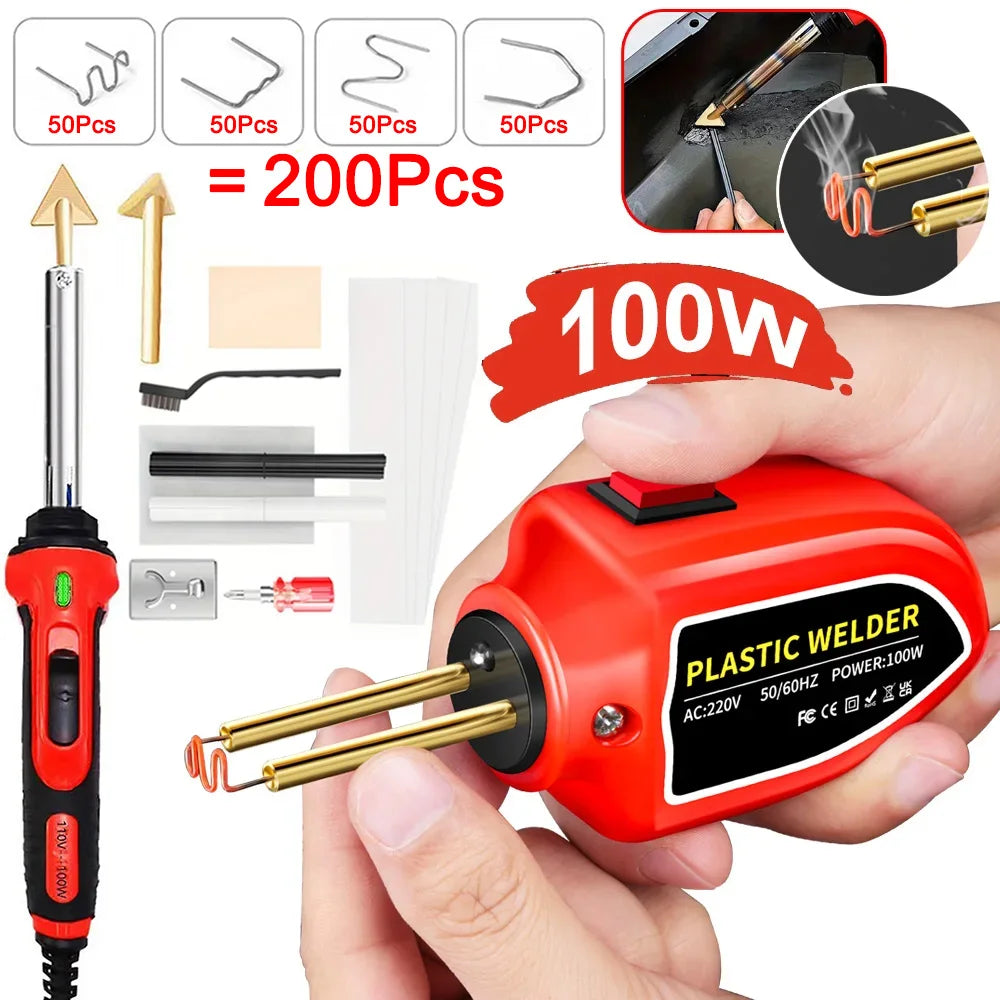 100w Plastic Welder, Plastic Welding Iron, Car Bumper Dashboard Kayak Canoe Repairs Tools Hot Staples Weld Gun Repair Kit