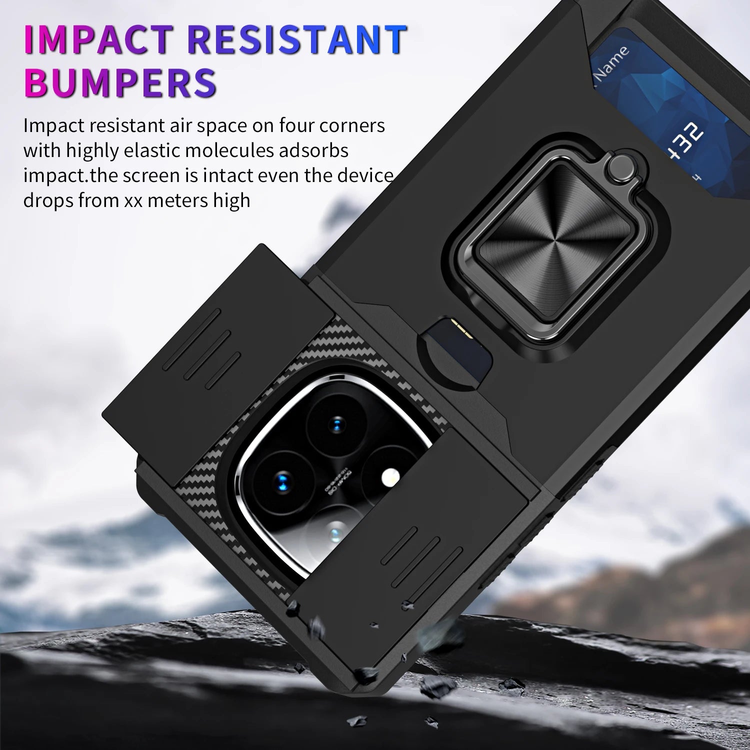 For Xiaomi Redmi Note 14 Pro 4G For Redmi Note 14 Pro 5G Note 14 Pro Plus Magnetic 360 ° Bracket Sliding PC Anti Drop Back Cover