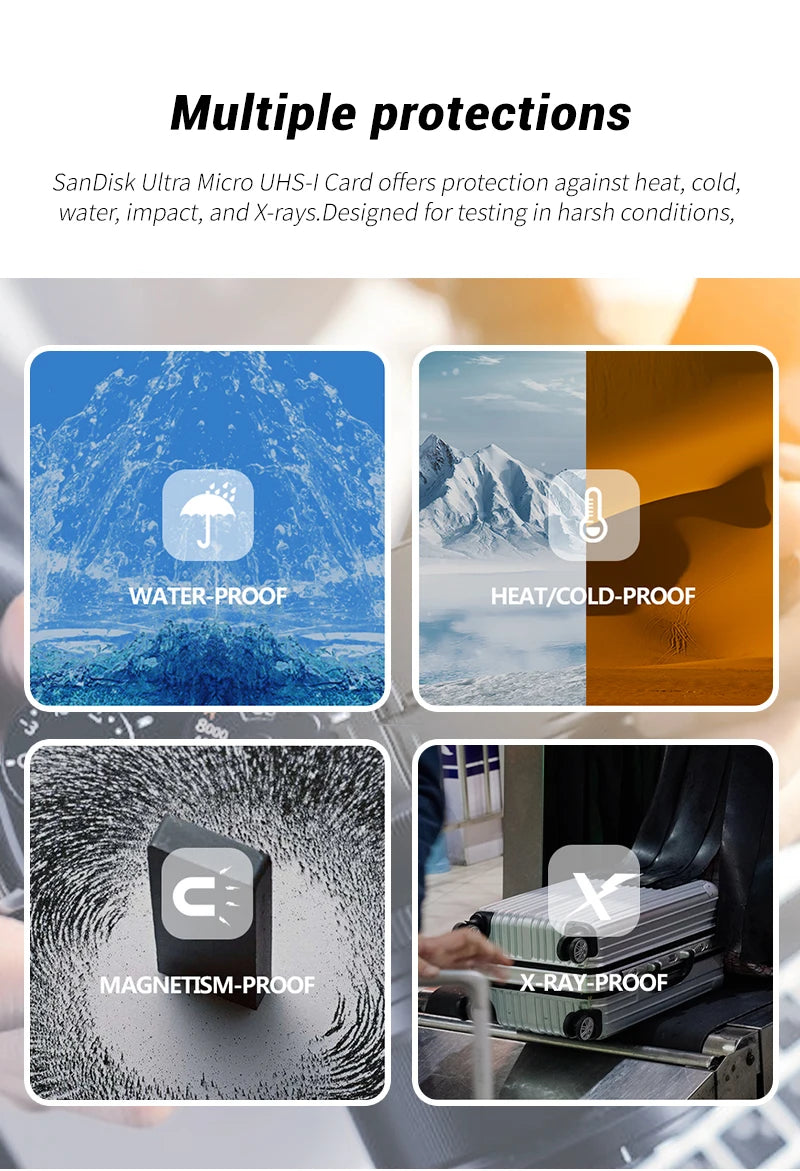 100% Original SanDisk Micro SD Card A1 A2 Memory Card 32GB 64GB 128GB 256GB 512GB 1TB microSD TF Card Storage UHS-I Cards U1 U3