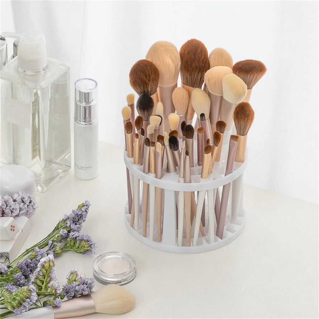 Cosmetic Make-up Brush Storage Holder Multi Hole Pen Insert Round Brushes Organizer Compartment Large-Capacity Make Up Tools