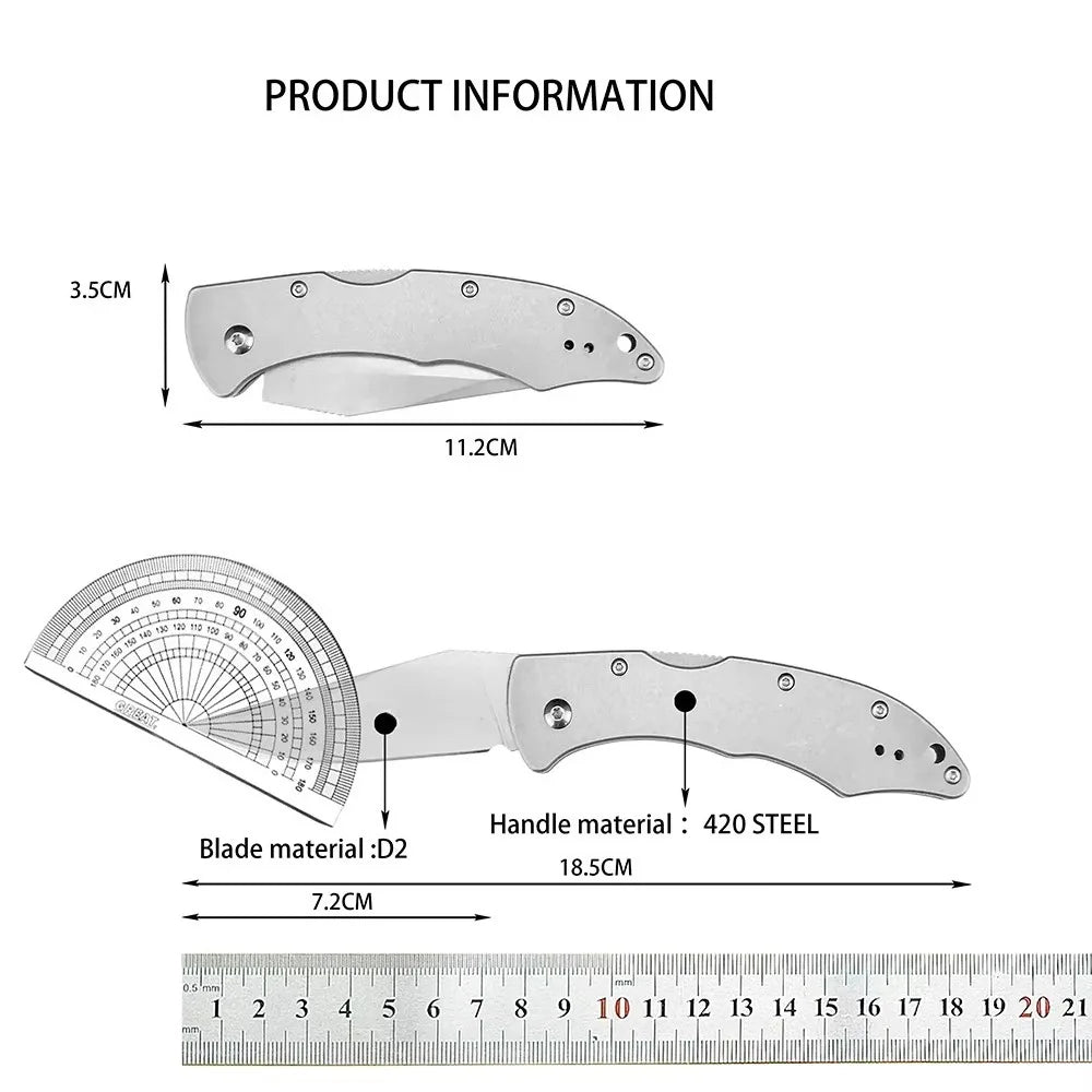 10402 Flipper Back Lock Folding Blade Knife 420 Steel Blade Camping Tactical Rescue Jackknife Outdoor Multi-purpose Tools
