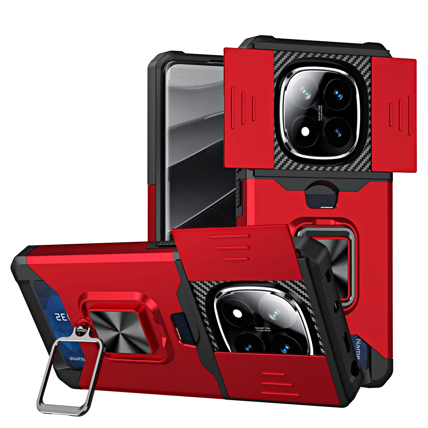 For Xiaomi Redmi Note 14 Pro 4G For Redmi Note 14 Pro 5G Note 14 Pro Plus Magnetic 360 ° Bracket Sliding PC Anti Drop Back Cover