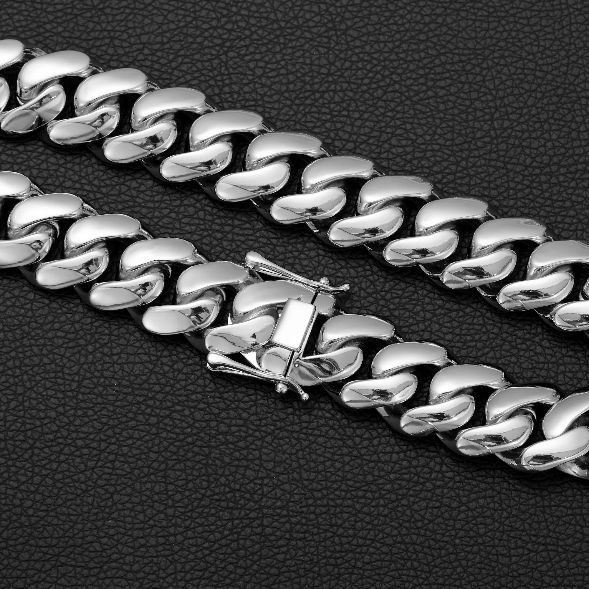 12mm-22mm Silver Color Stainless Steel Cuban Miami Chains Necklaces Big Heavy Round Link Chain for unisex Hip Hop Rock jewelry