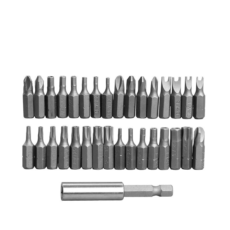 33pc Security Bit Set Tamper Proof Torx Hex Star Spanner Tri Wing Screwdriver Magnetic Holder Professional Hand Tools