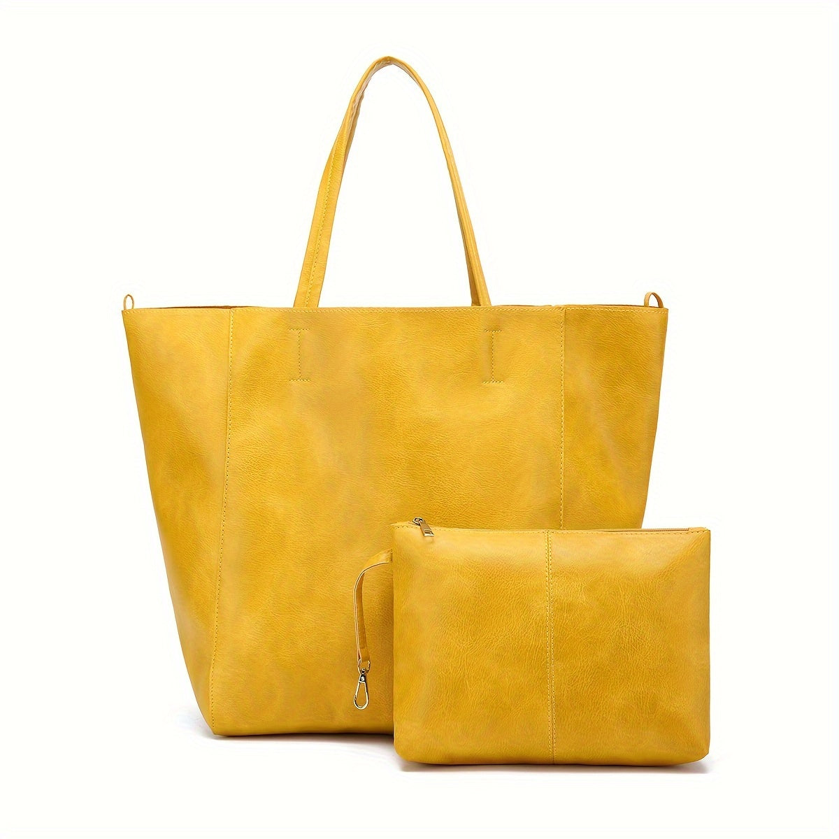 Retro Solid Color, Vintage, Large Capacity Handbag with Inner Bag