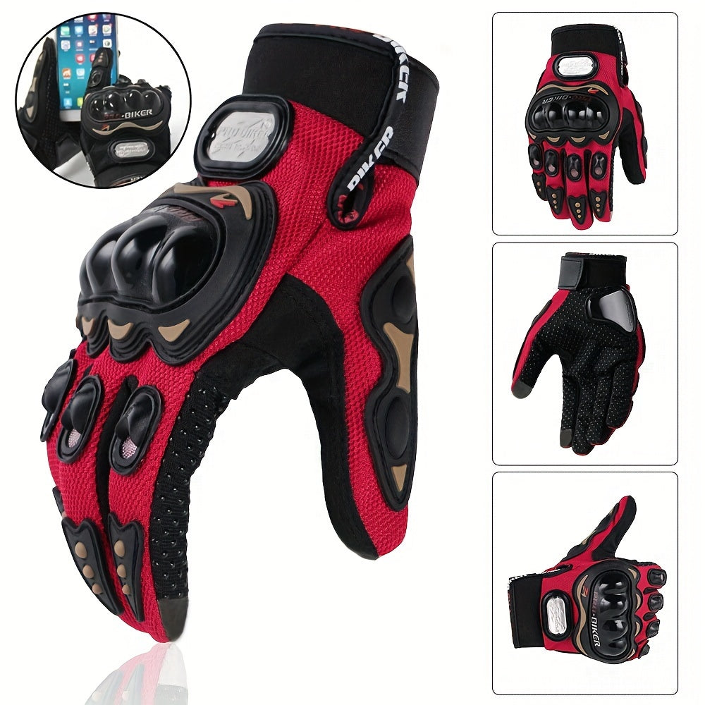 Suitable For Motorcycles, Road Bikes, Off-road Motorcycles, Spring, Summer, Autumn, And Winter Unisex Finger Touch Screen Gloves For Men And Women, Breathable Cycling Gloves, Motorcycle Gloves, Bicycle Gloves. Christmas Gift
