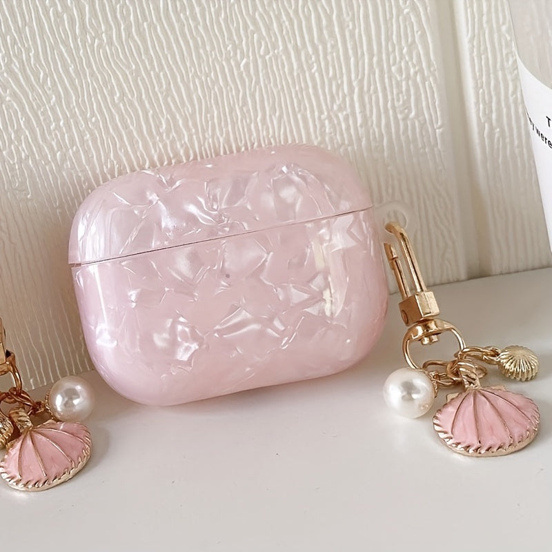 Pink Shell Pattern Plus Shell Pendant Suitable for airpods pro 2nd Generation Earphone Case airpod1/2 Earphone Case airpod 3 Protective Case